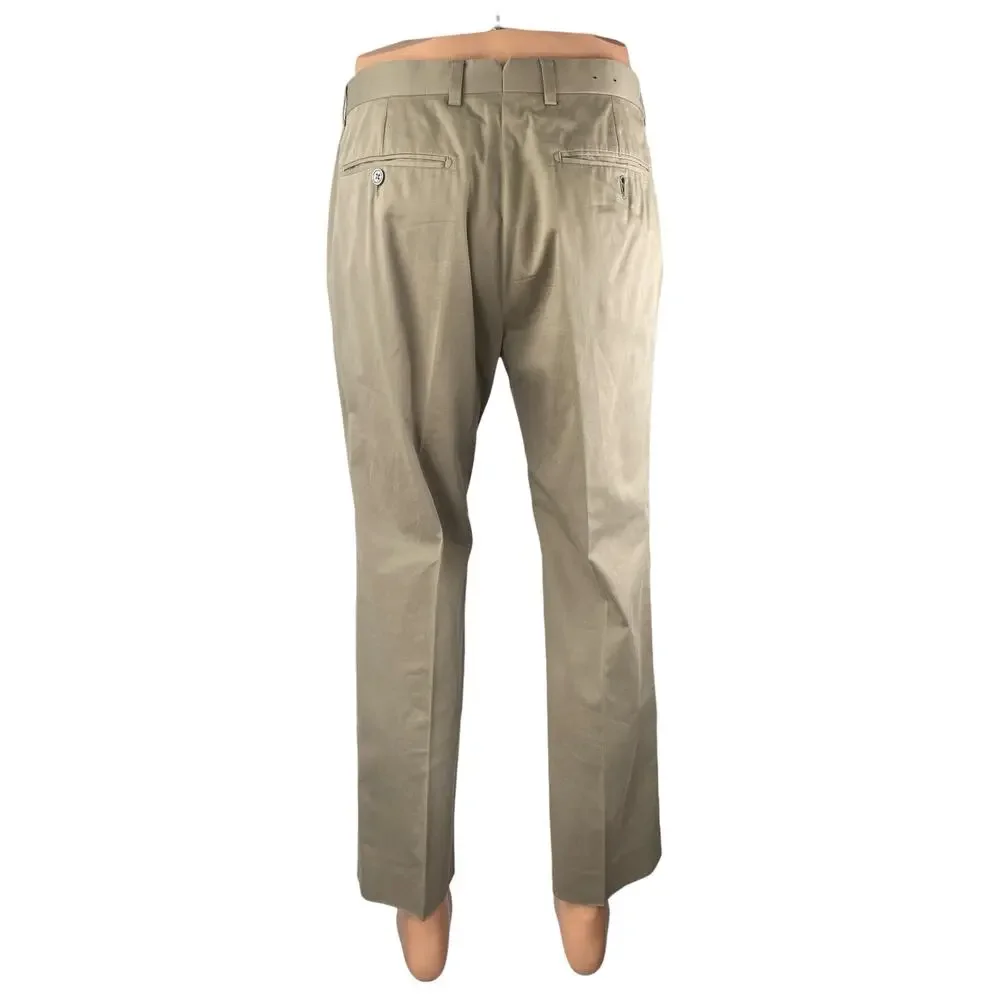 Banana Republic Men's Beige Tan Straight Leg Chino Khaki Trousers Dress Pants 32